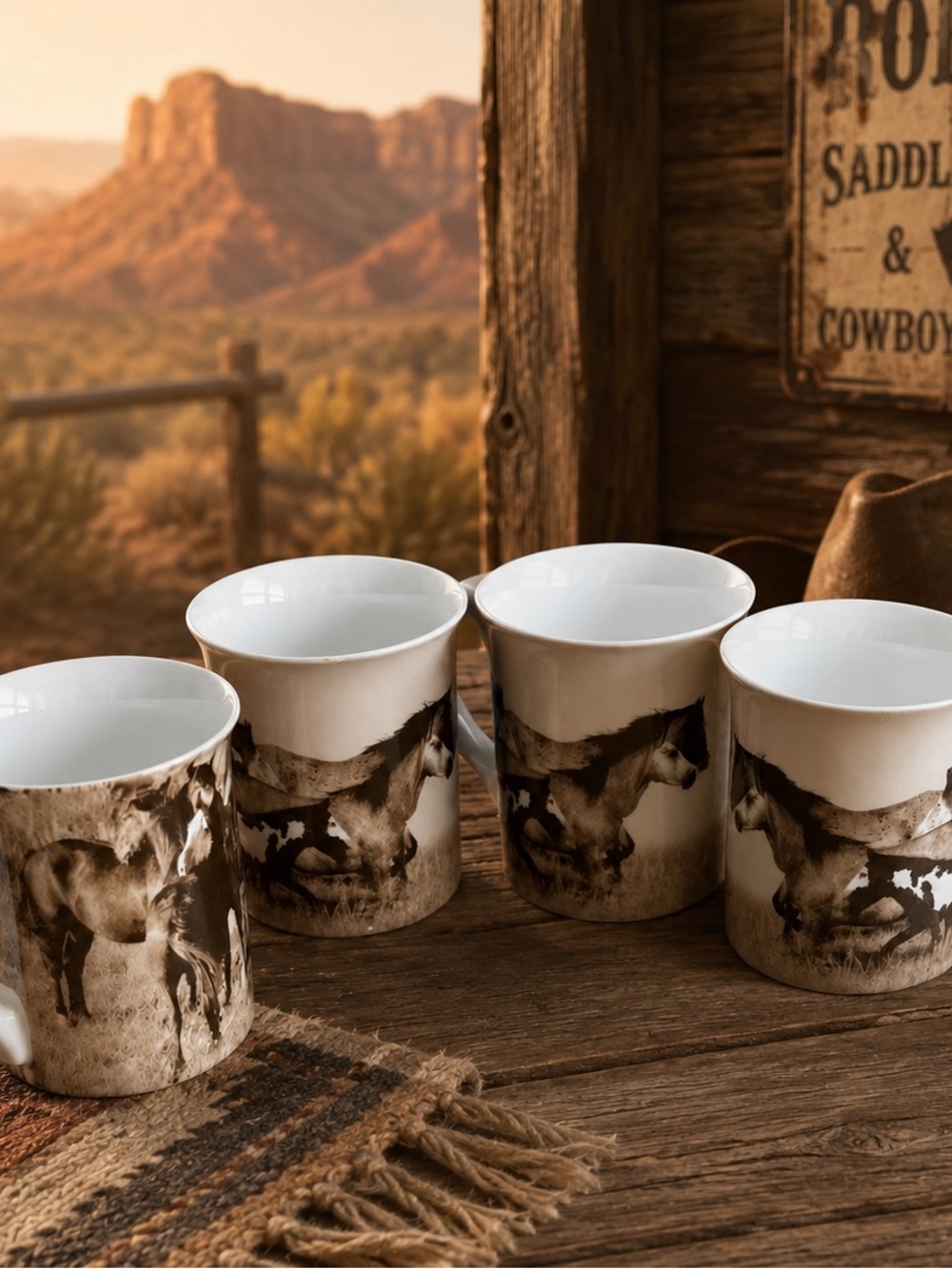 Gary Leppart BLM Wild Horse Coffee Mug Set of 4 Photography Collectible